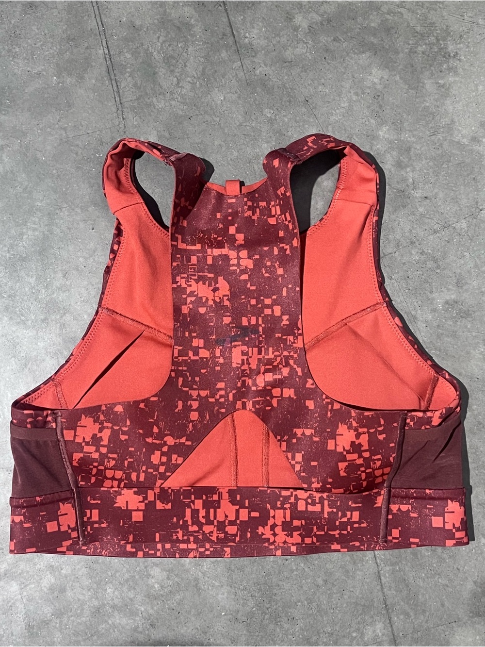 Brooks Drive Three-Pocket Run Bra Run Raisin Glitch Print/Copper